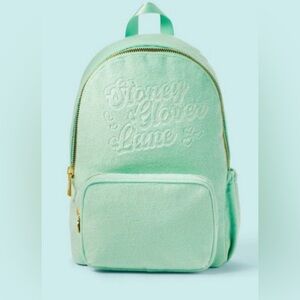 Stoney Clover Lane Light Green Terry Cloth Embossed Backpack